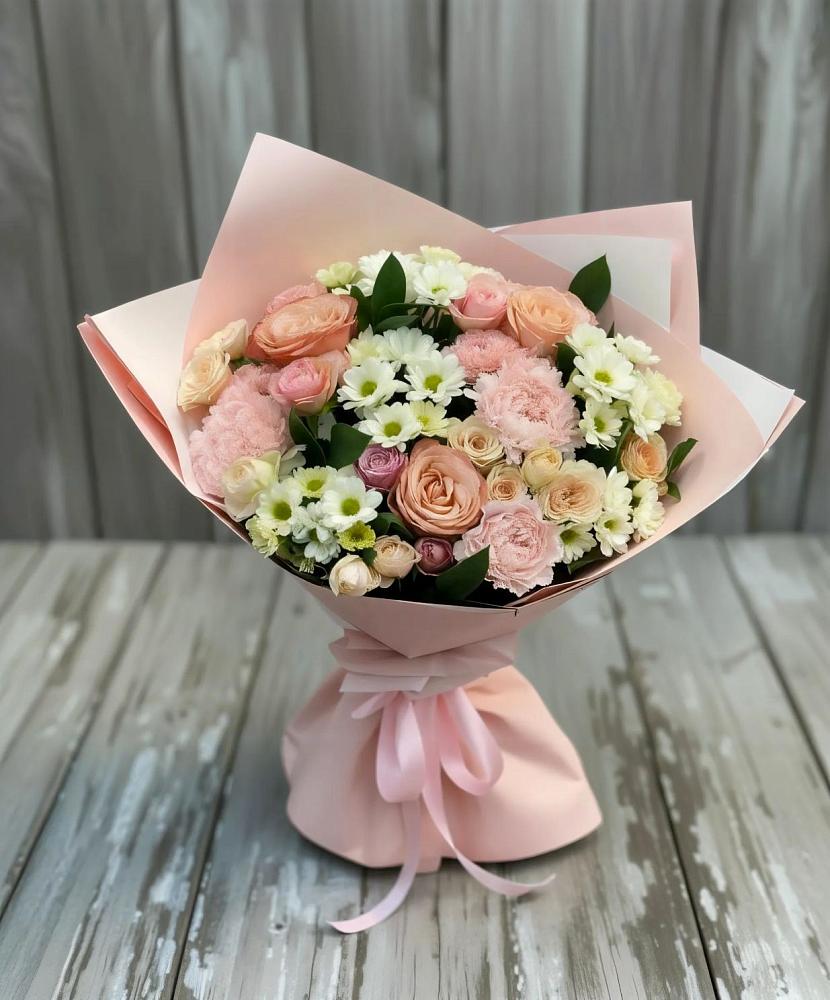 Букет цветов из: Гвоздики, Розы и Хризантемы в Бородинской