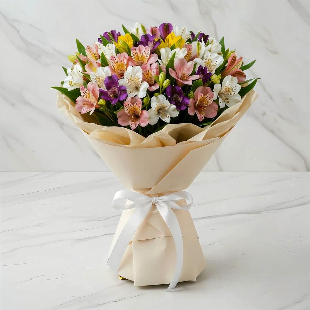 Букет цветов из: Альстромерии в Бородинской