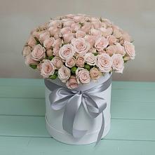 Цветочная композиция из Розы в шляпной коробке #REPLACE_PRED# Бородинской