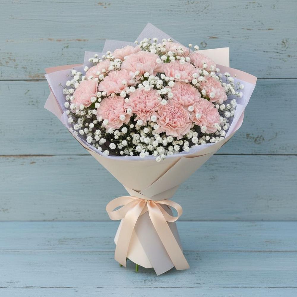 Букет цветов из: Гвоздики в Бородинской