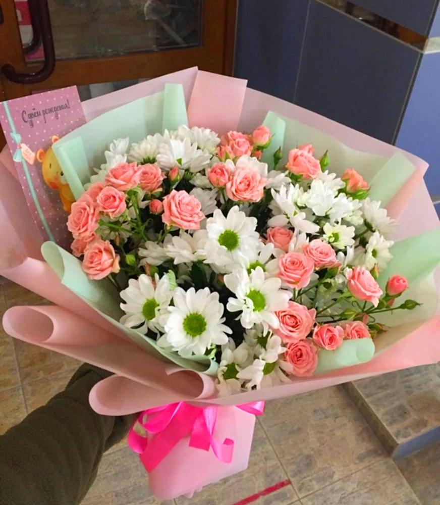 Букет цветов из: Розы и Хризантемы в Бородинской