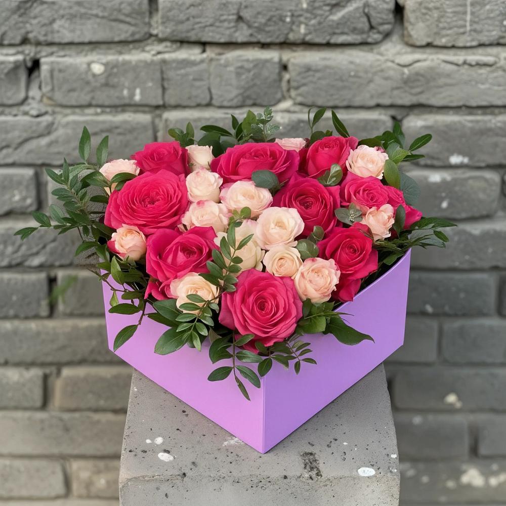 Цветочная композиция из Розы в коробке в Бородинской