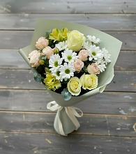 Букет цветов из:  Альстромерии, Розы и Хризантемы в Бородинской