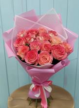 Букет 15 Розовых роз Равель в Бородинской